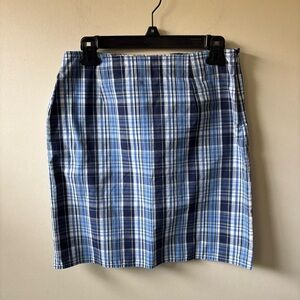 SO Blue and White Plaid Mini Skirt